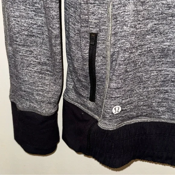Lululemon Think Fast Hoodie black gray Size 6 - Picture 6 of 8